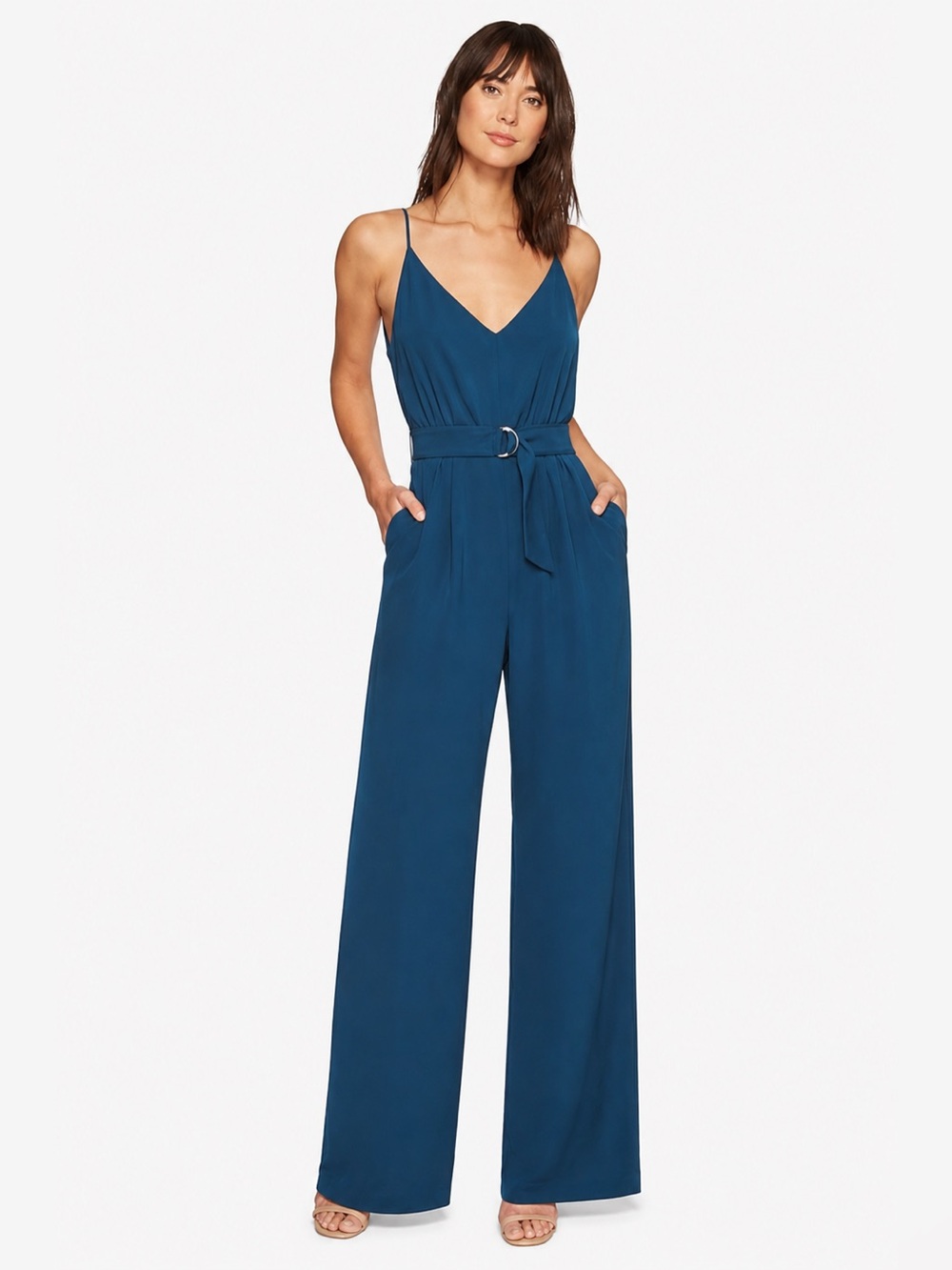 NWT Jill Stuart Womens Spaghetti Strap Jumpsuit with Pockets